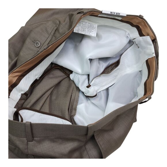 Caravelli Mens Tan Dress Pants 48R Not Hemmed Flat Front Designed In Italy - Picture 11 of 15